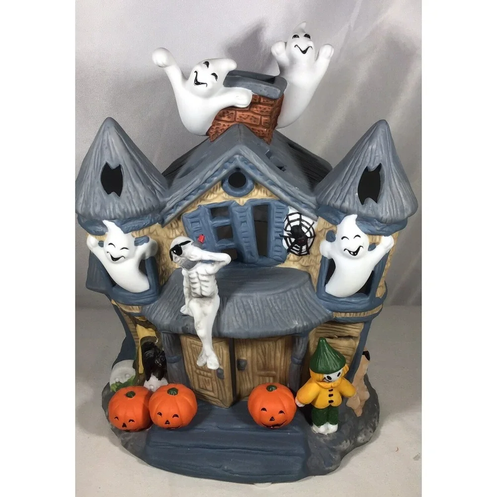 PartyLite Haunted Tealight House P7311 Halloween Spooky Ghosts w/Box